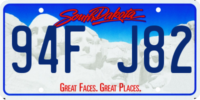 SD license plate 94FJ82