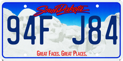 SD license plate 94FJ84