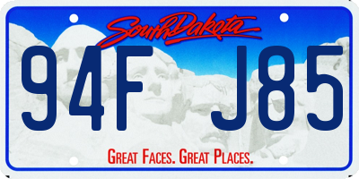 SD license plate 94FJ85