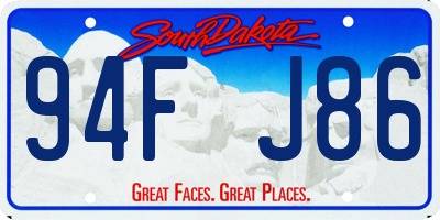 SD license plate 94FJ86