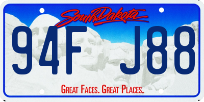 SD license plate 94FJ88