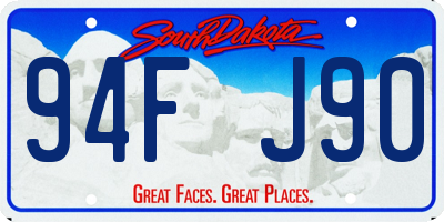 SD license plate 94FJ90