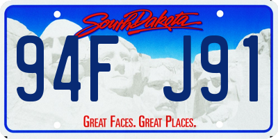 SD license plate 94FJ91