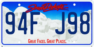 SD license plate 94FJ98