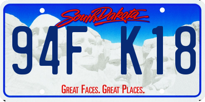 SD license plate 94FK18