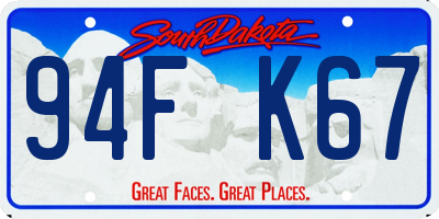 SD license plate 94FK67