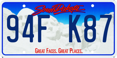 SD license plate 94FK87