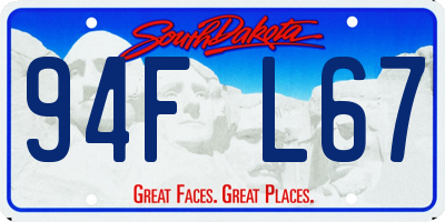 SD license plate 94FL67