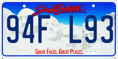 SD license plate 94FL93