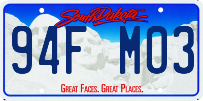 SD license plate 94FM03