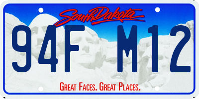 SD license plate 94FM12