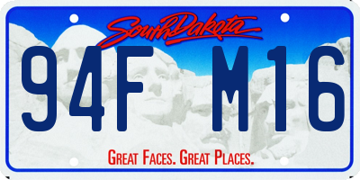 SD license plate 94FM16