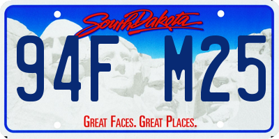 SD license plate 94FM25