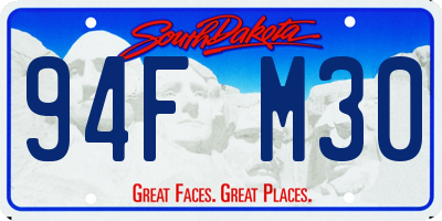 SD license plate 94FM30