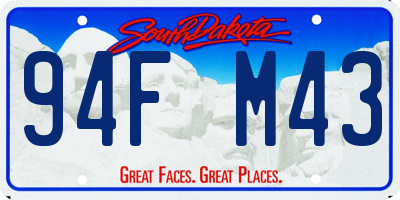SD license plate 94FM43