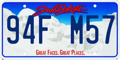 SD license plate 94FM57
