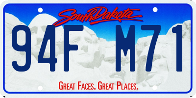 SD license plate 94FM71