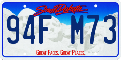 SD license plate 94FM73