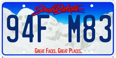 SD license plate 94FM83