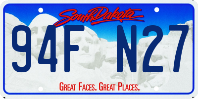 SD license plate 94FN27