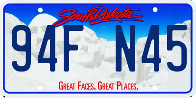 SD license plate 94FN45