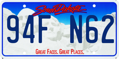 SD license plate 94FN62