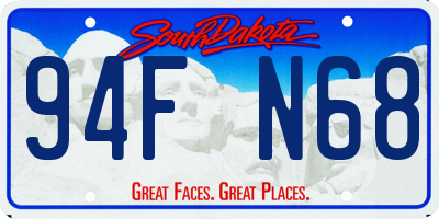 SD license plate 94FN68
