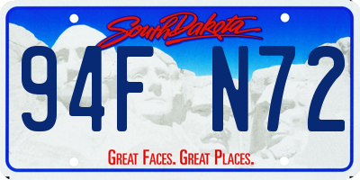 SD license plate 94FN72