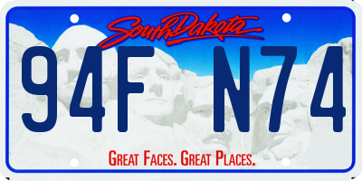 SD license plate 94FN74