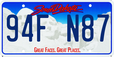 SD license plate 94FN87