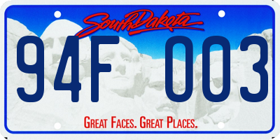 SD license plate 94FO03