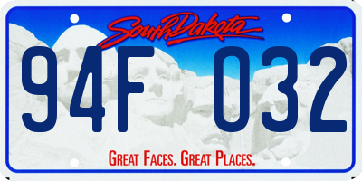 SD license plate 94FO32