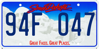 SD license plate 94FO47