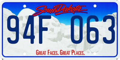 SD license plate 94FO63