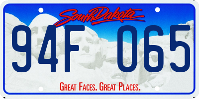 SD license plate 94FO65
