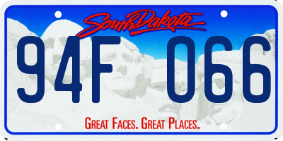 SD license plate 94FO66