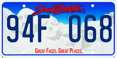 SD license plate 94FO68
