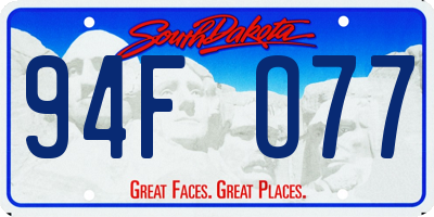 SD license plate 94FO77