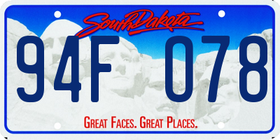 SD license plate 94FO78