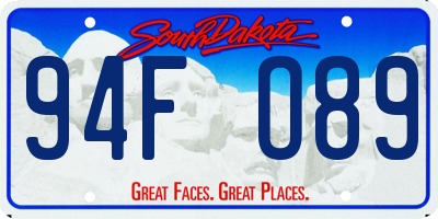 SD license plate 94FO89