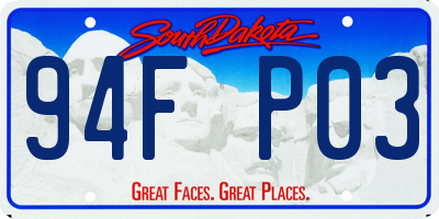 SD license plate 94FP03