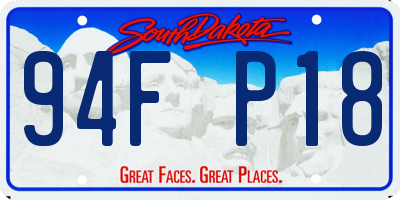 SD license plate 94FP18