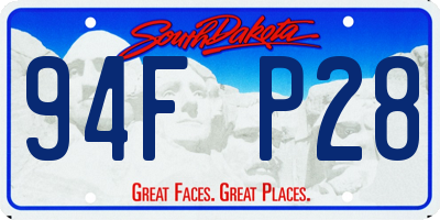 SD license plate 94FP28