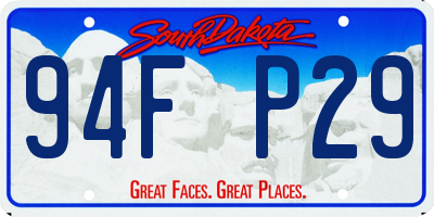 SD license plate 94FP29