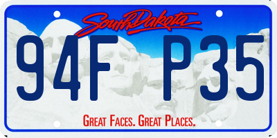 SD license plate 94FP35