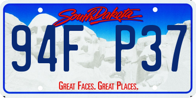 SD license plate 94FP37
