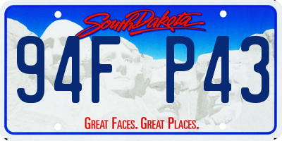 SD license plate 94FP43