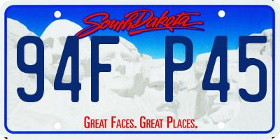 SD license plate 94FP45