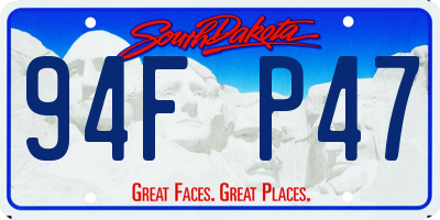SD license plate 94FP47