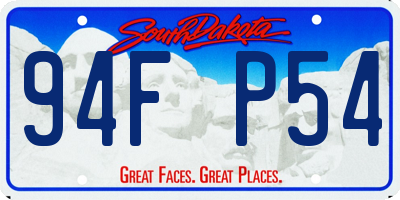 SD license plate 94FP54
